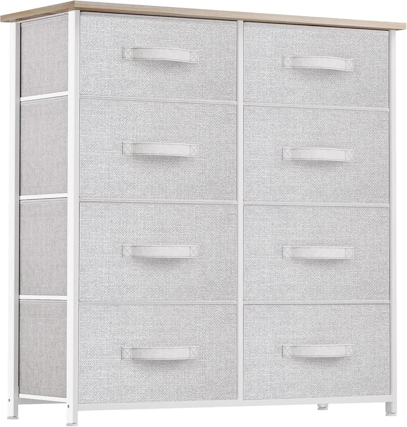 

Storage Tower Unit with 8 Drawers - Fabric Dresser with Large Capacity, Organizer Unit for Living Room - Sturdy Steel Frame