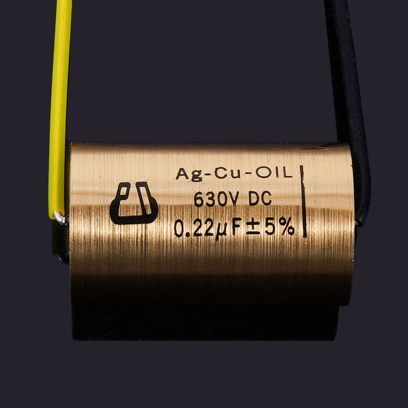 1pcs Copper foil Oil-Impregnated Silver Pin Polar Capacitor HIFI Audio DIY Grinding Mill Frequency Division Coupling MKP