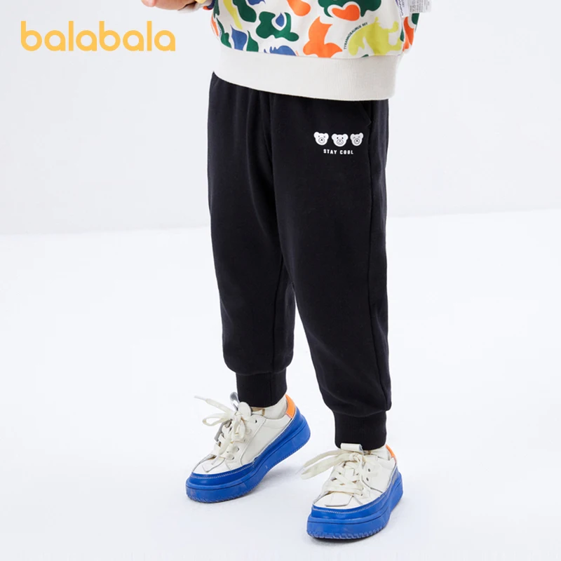 

Balabala Toddler 2023 Unisex Boy Girl Trousers Long Trousers Autumn New Style Trousers Casual Cartoon Print