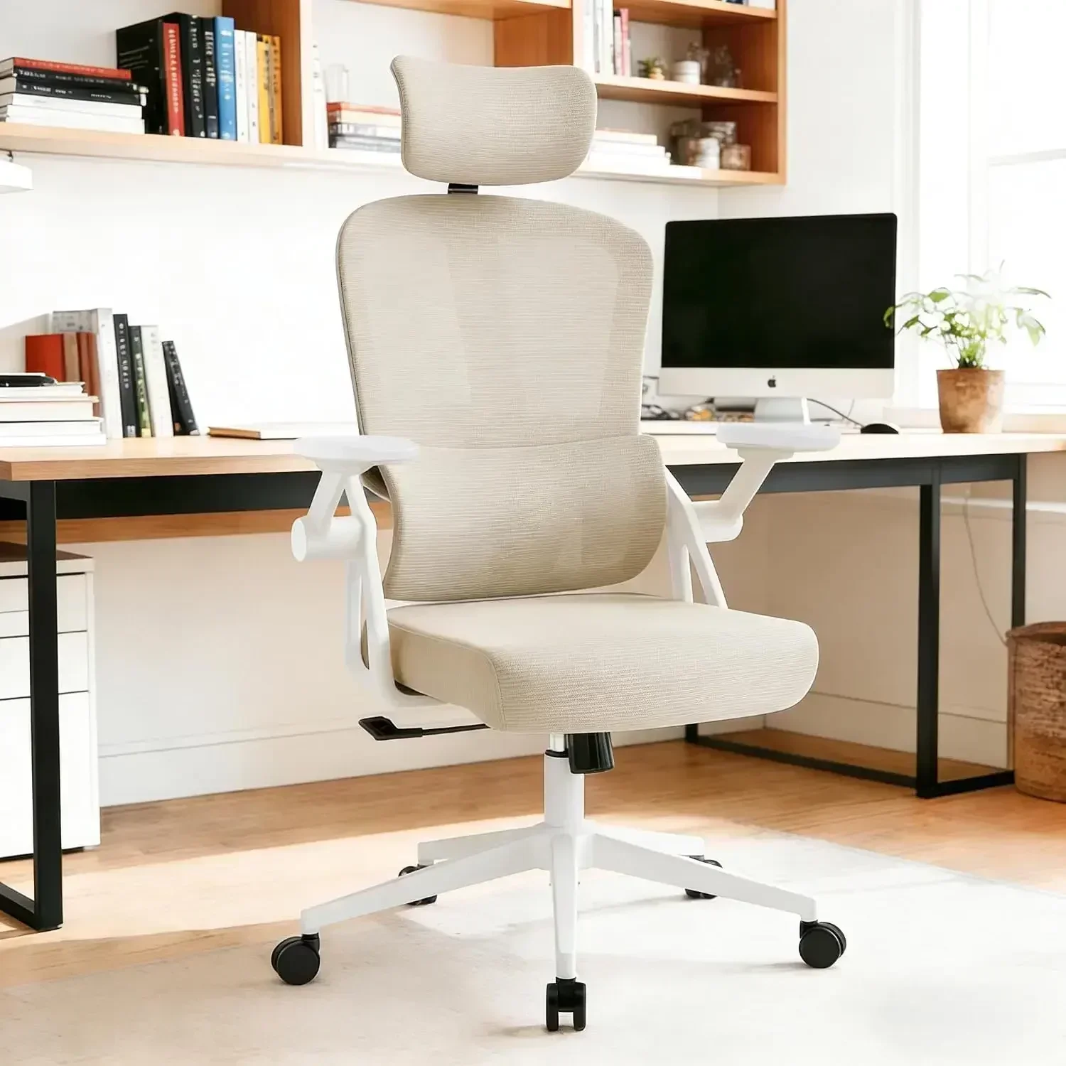 Ergonomic Office Chair, 350 LBS High Back Mesh Desk Chair with Adjustable Headrest, Adaptive Lumbar Support, Comfortable Computer Chair for Home Office, Work, Study
