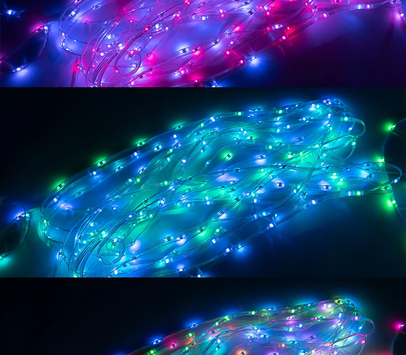 5V 12V WS2811 WS2812 3PIN Clear Lense LED String Lights Dream Color RGBIC Addressable Individually Fairy Seed Pixels Light