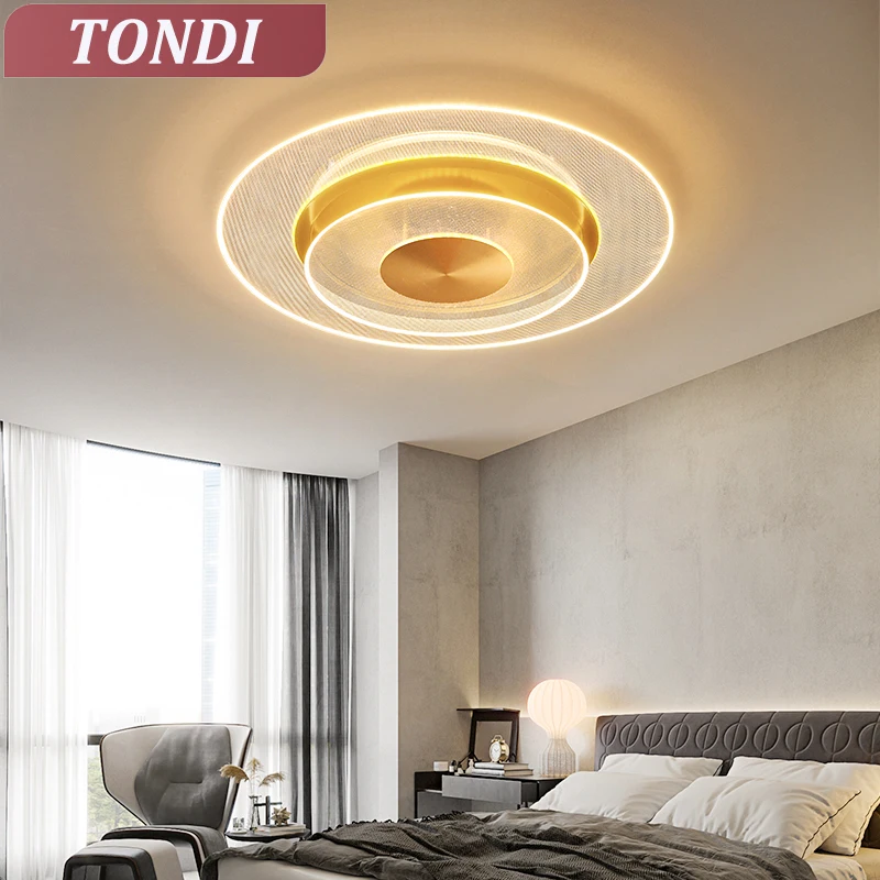 Nordic Modern LED Golden Ceiling Light Acrylic Chandelier For Living Room Dining Room Room Ceiling Lighting Home Appliances