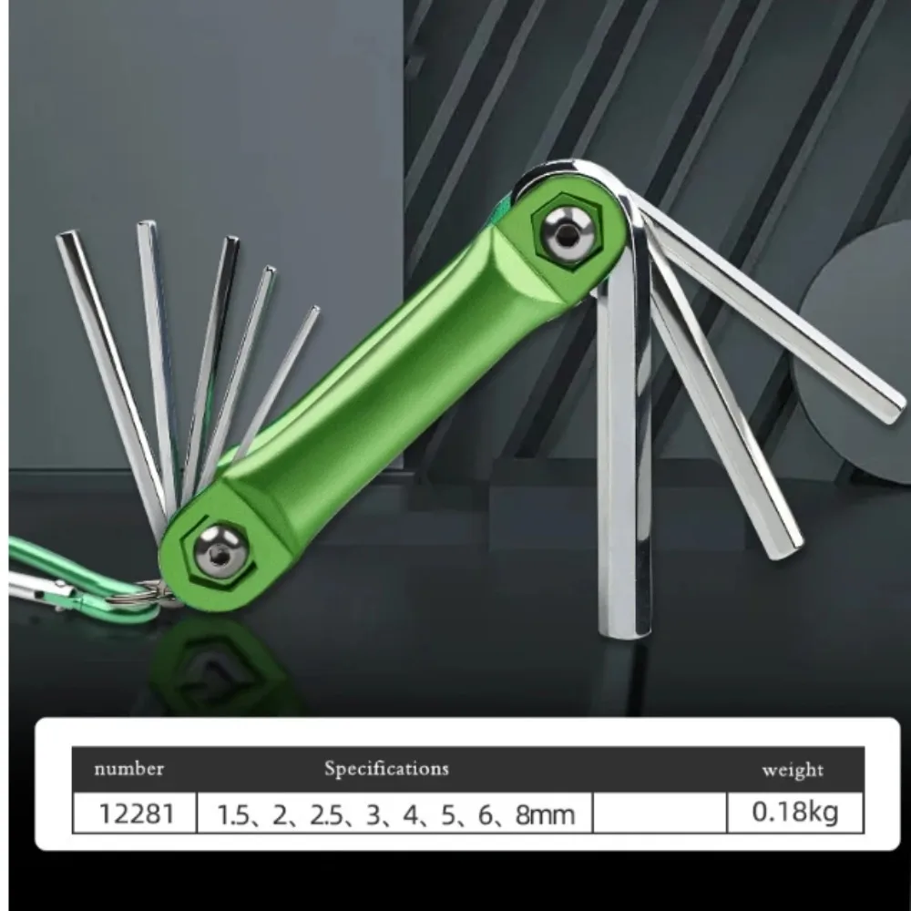 

Metric Allen Key Hexagonal Wrench Set Metal Handle Collapsible Design Folding Tool 6 Angle Multifunctional Tool DIY Home Repair
