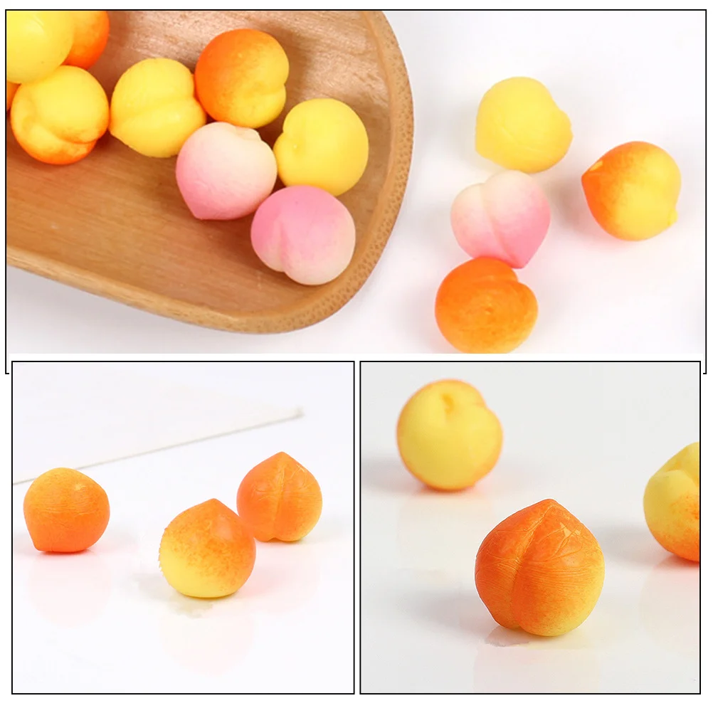 25 pçs mini pêssego espremer alívio do estresse descompressão macia sensorial fruta elástica relaxamento presente espremer brinquedo alívio brinquedo