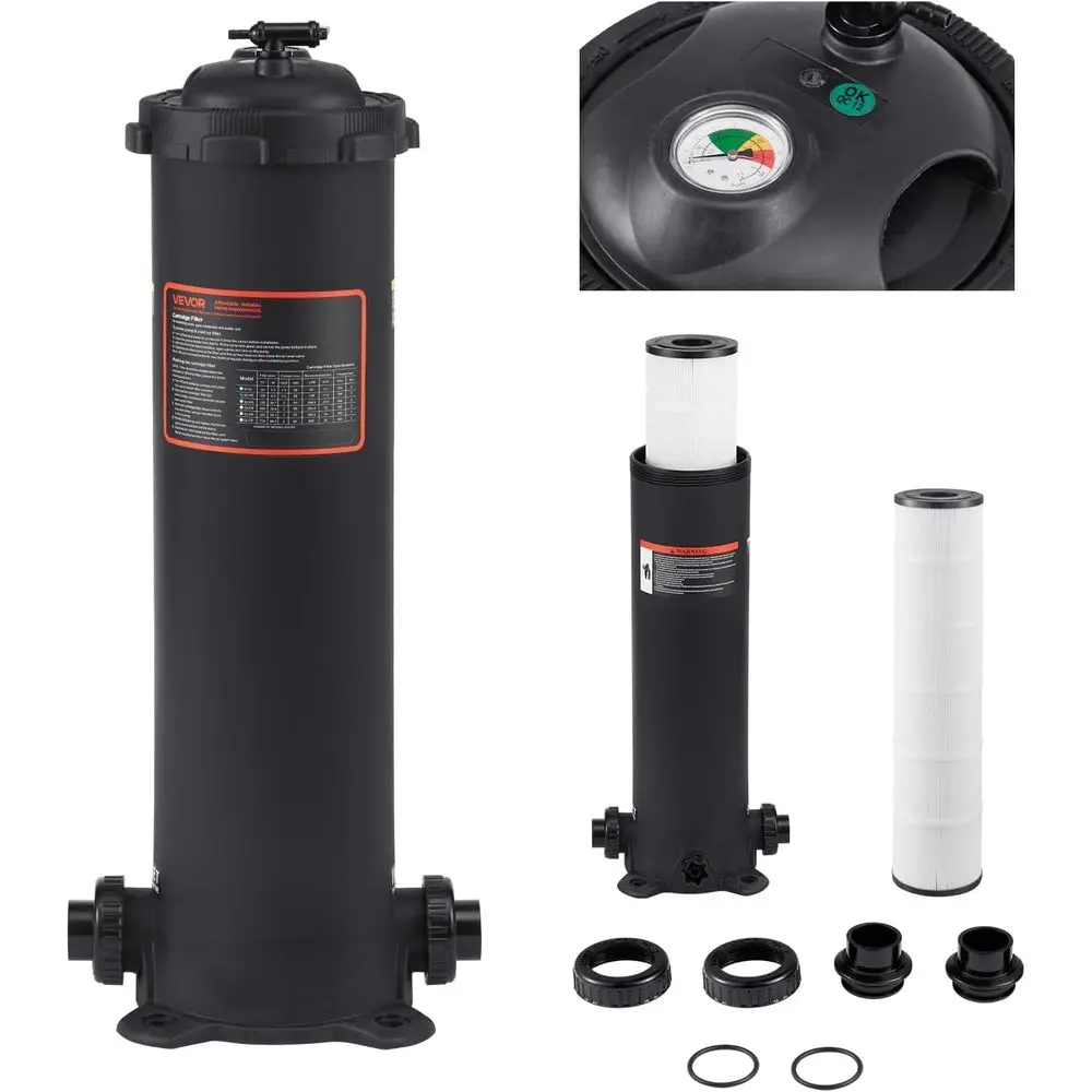 

2026 Pro Pool Cartridge ilter System 100 Sq.t, Pool ilter or Inground & Above Ground Pools, Compatible W/Pumps 1/2HP~1HP | Up to