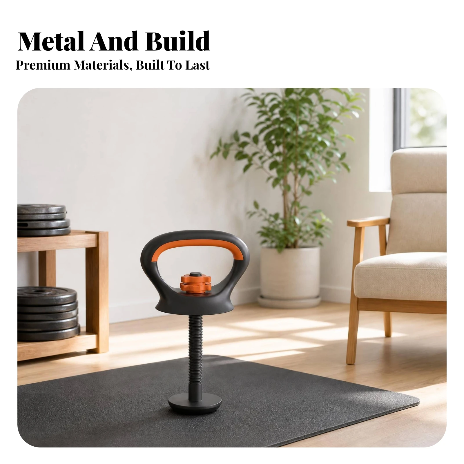 Picture 3: Adjustable Kettlebell Handle Portable Coated Easy to Install Threaded Kettlebell Base Exercise Equipment