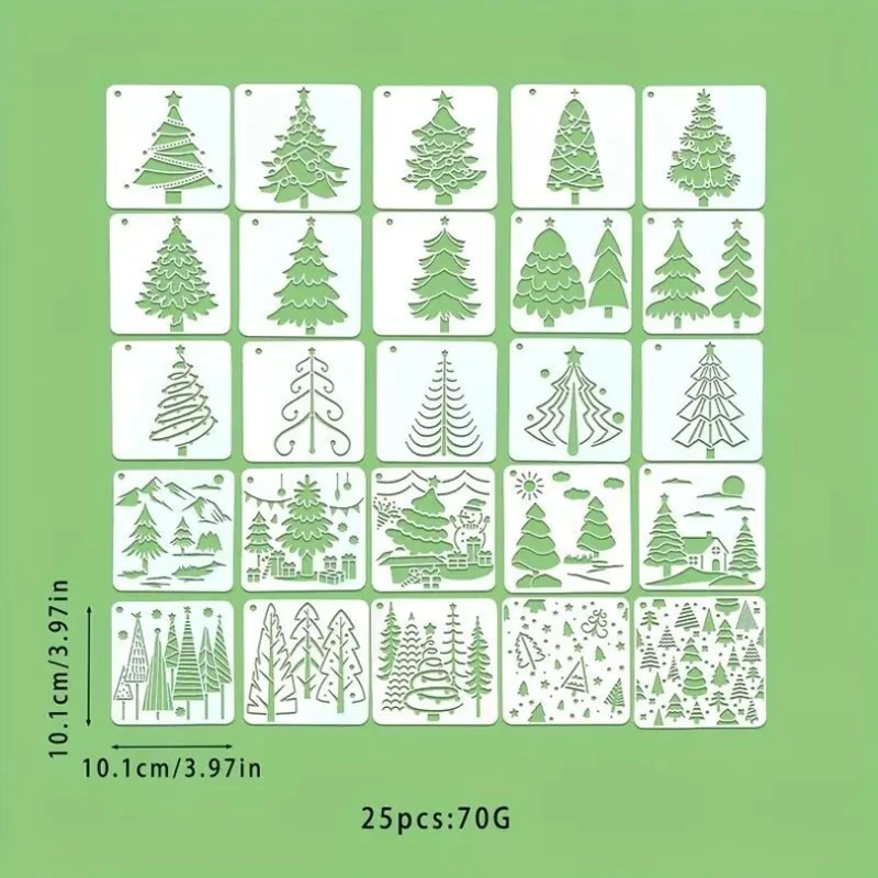 10.1*10.1cm Christmas Tree Stencils DIY Layering Furniture Wall Scrapbook Coloring Embossing Decora Painting Template Reusable