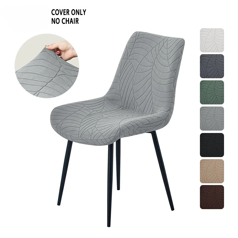 1/4/6 Stück elastische Esszimmerstuhlhussen, Jacquard, gebogene Stuhlhussen, Sitzschonbezug, waschbar, für Wohnzimmer, Zuhause, Bankett