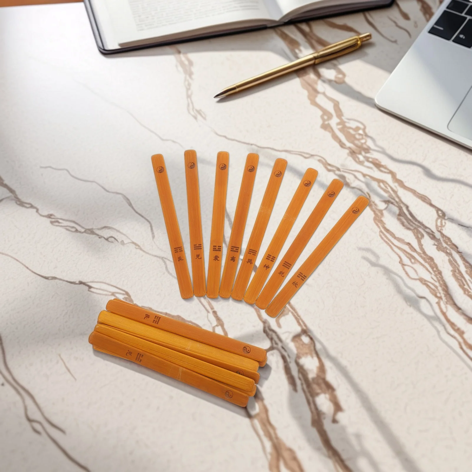 1 Set Vintage I Ching Bamboo Divination Tools For Accurate Fortune Telling And Taoism Practices Bamboo Sticks Fortune Telling St