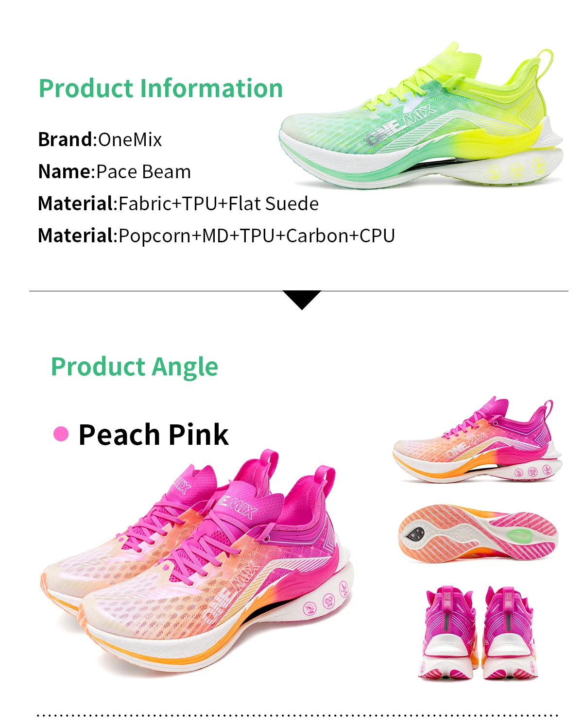 ONEMIX Carbon Plate Marathon-Laufschuhe, professionelle, stabile Unterstützung, Stoßdämpfung, ultraleichte Rebound-Sneaker – Detail 18