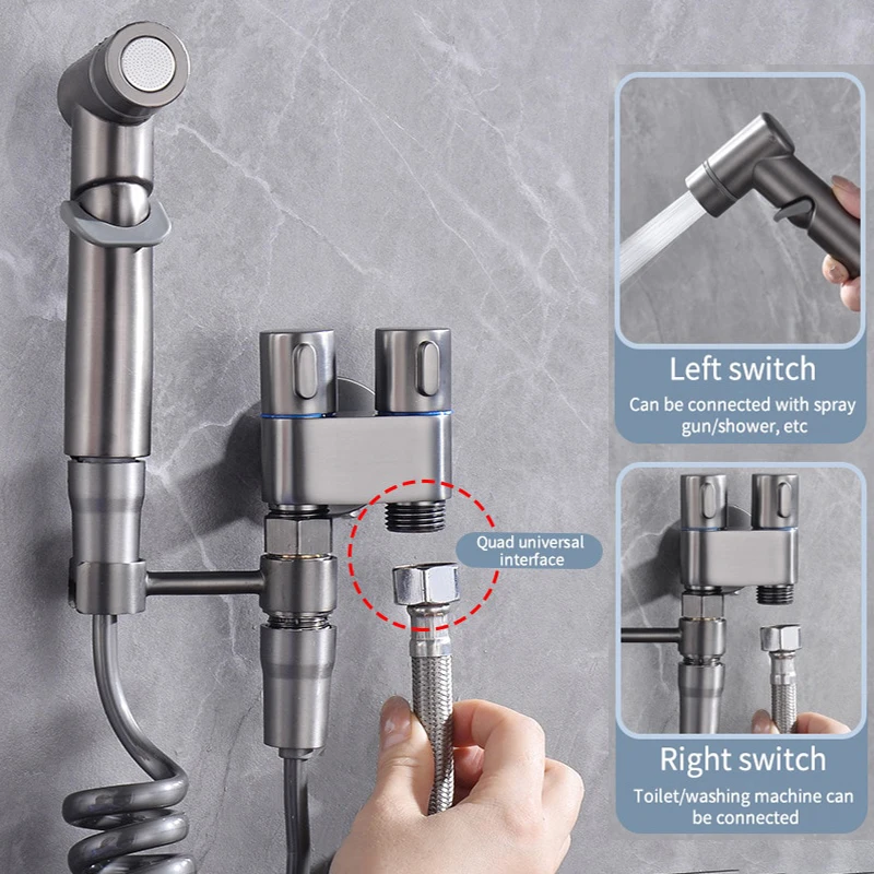 Gun Grey Mini Toilet Companion Head Toilet Rinser Women's Washers High Pressure Booster Toilet Spray Gun Faucet