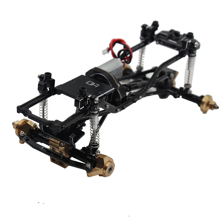 HR Aluminum Threaded Long Travel Shocks 4pcs for SCX24 (42mm, 14mm stroke, 3 springs, friction grease, replace AXI31612)