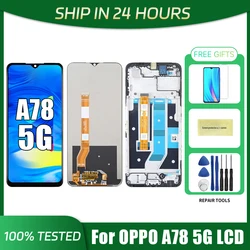 Dla OPPO A78 5G CPH2483 CPH2495 wyświetlacz LCD montaż digitizera ekranu dotykowego z ramką do OPPO A78 4G CPH2565 LCD OLED