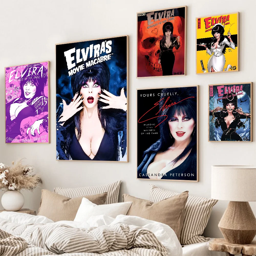 Film E-Elvira M-Mistress D-Dark Good Quality Prints And Posters Whitepaper Sticker DIY Room Bar Cafe Aesthetic Art Wall