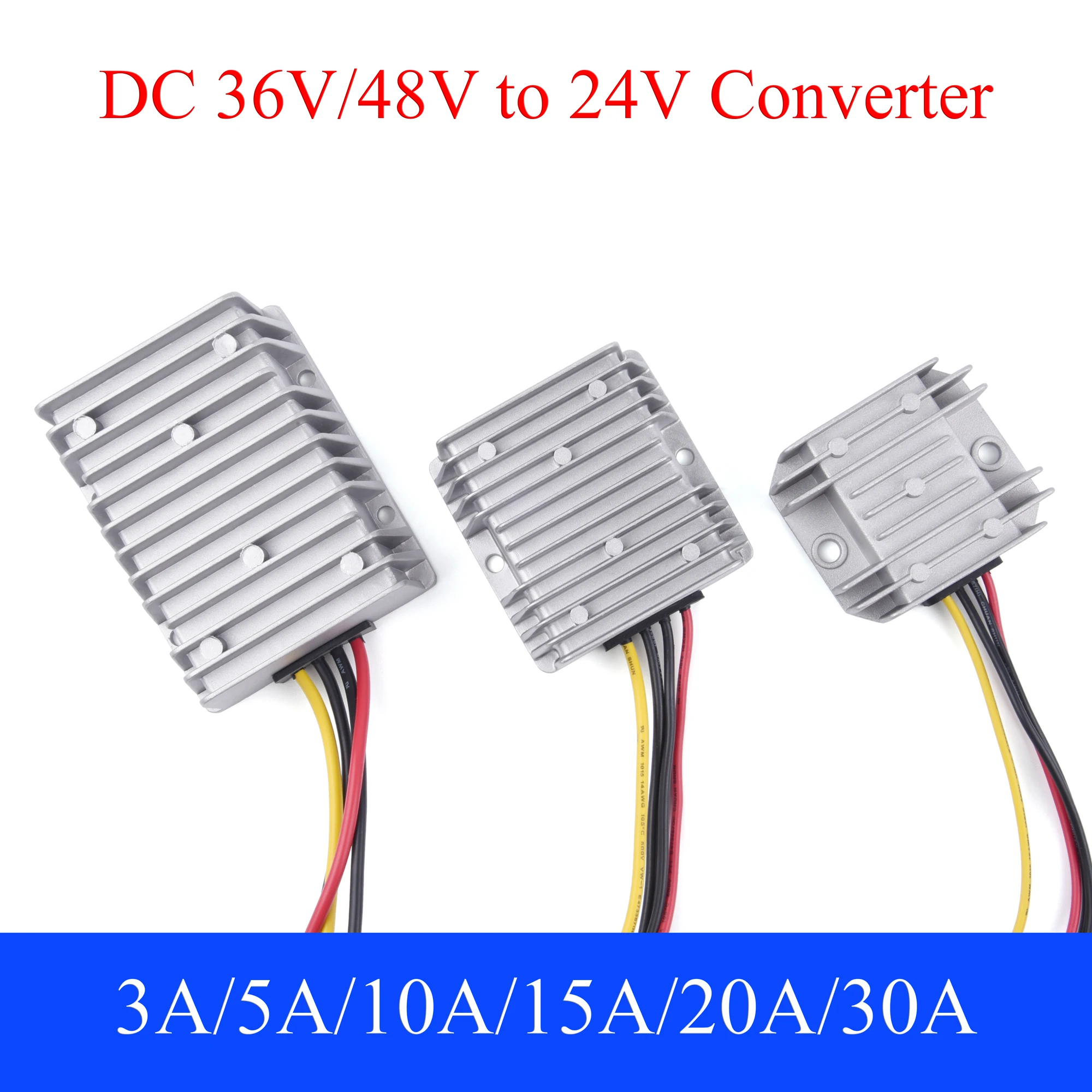 

1PCS 36V/48V to 24V DC Power Converter 3A 5A 10A 15A 20A 30A Auto Buck Regulator Step Down Voltage Supply Module For Car