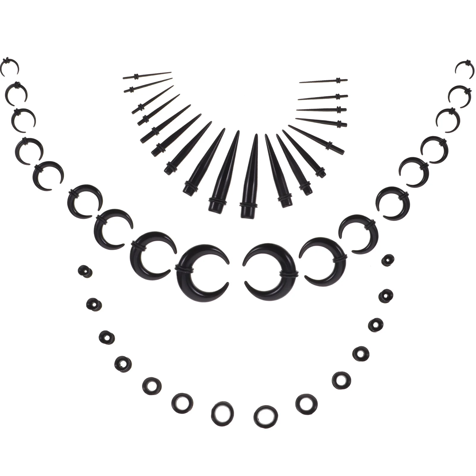 

1Set Ear Gauge Bull Horn Stretching Kit Lightweight Comfortable Ear Tunnels Expander Plugs Earrings for Party Office Gift