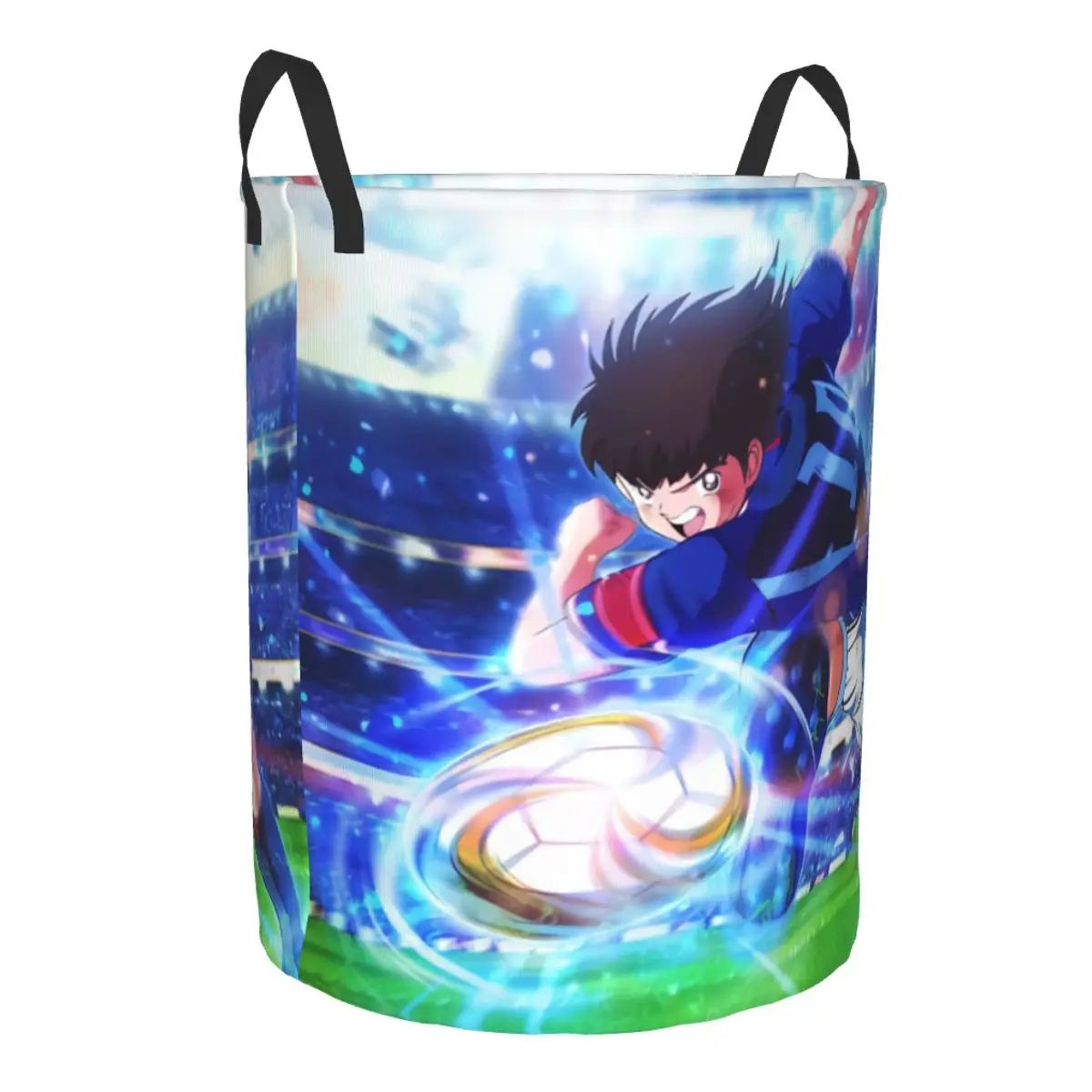 Harajuku C-Captain T-Tsubasa Laundry Basket Collapsible Japan Footballer Anime Clothes Hamper for Nursery Kids Toys Storage Bag