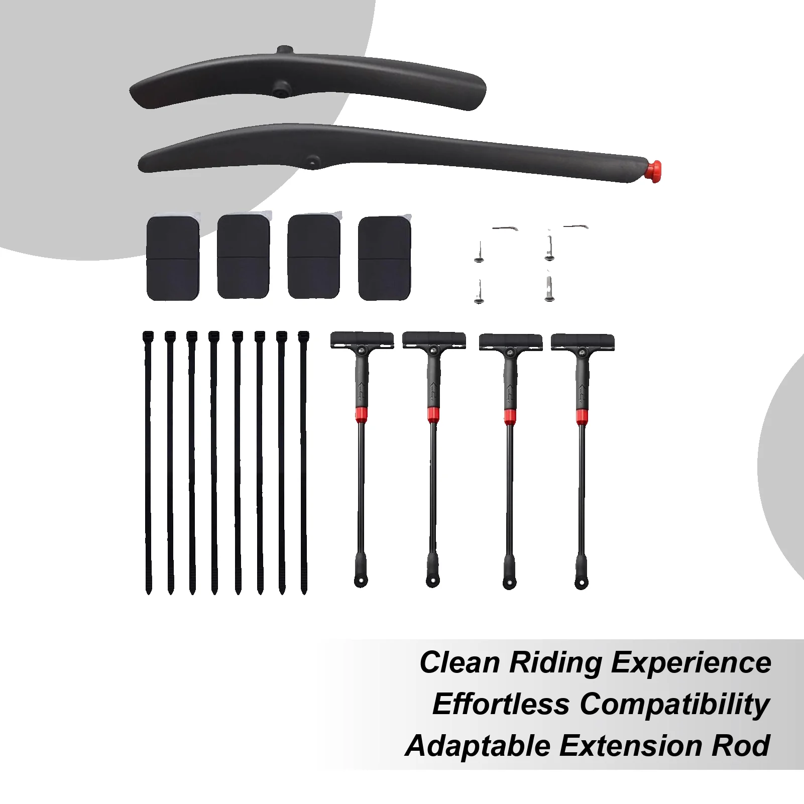 

Cycling Fenders Adjustable Extension Rod Safe Accessories Bicycle Mudguard Kit For Road Commute Trail Riding Rainy Muddy Biking