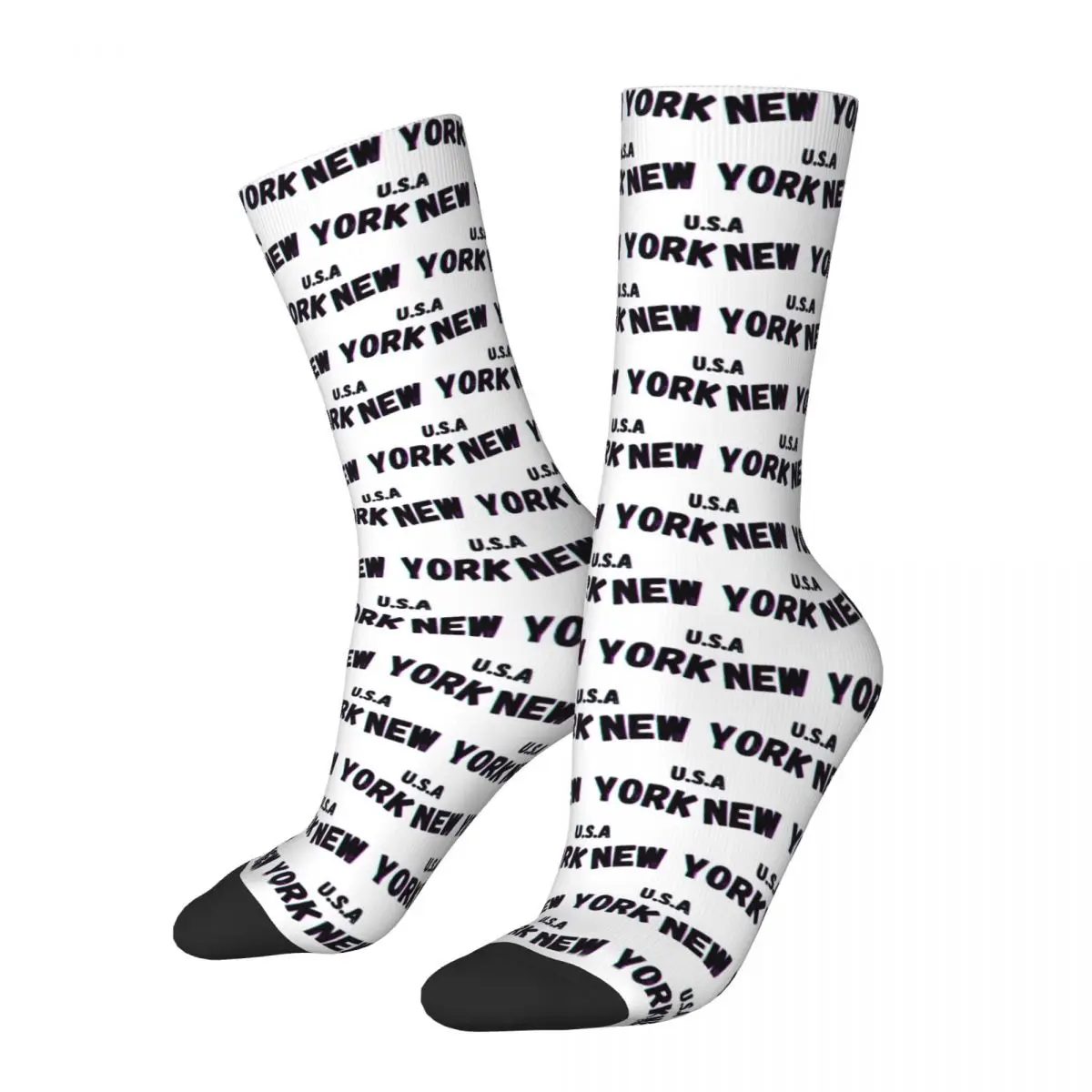 NEW YORK Letter U Unisex Winter Socks Outdoor Happy Socks Street Style Crazy Sock