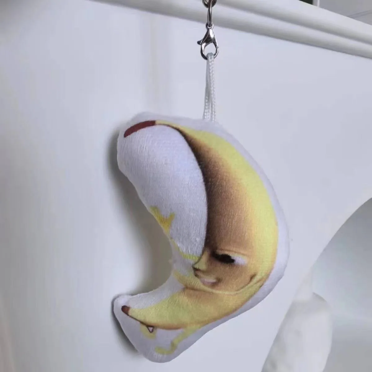 Simulatie Van Een Grote Banaan Pluche Elektrisch Geluidsspeelgoed Creatieve Eigenzinnige Stem Pluche Banaan Sleutelhanger Grappige Geschenken