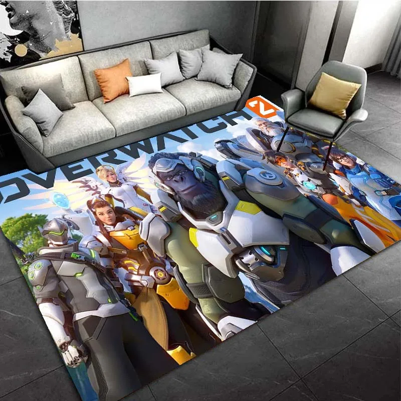 Overwatch Hero First-person Shooter Game Area Rugs for Living Room Bedroom Decoration Rug Children PlayRoom Mat Anti-slip Carpet