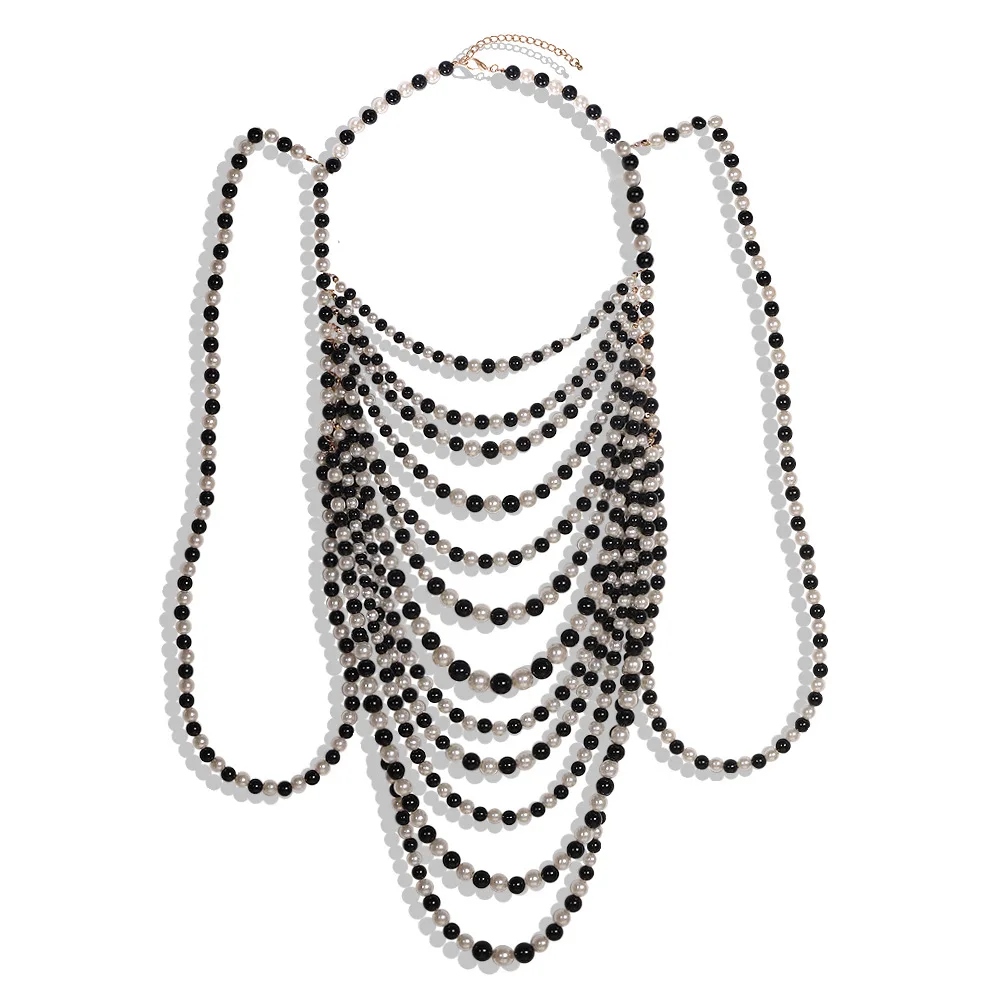 Body Jewelry Sexy Chest Chain simulated pearl Chest-wrapped Chain Skirt Chain Three Point Thong Chain Bra Chain Necklace Bikini