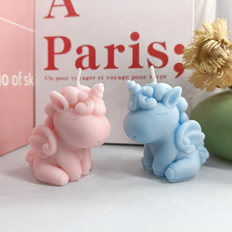 Cute Animal Unicorn Silicone Molds For Candles Resin Epoxy Mould Handmade Tools for Birthday Cake  Decoration Biscuits Gifts