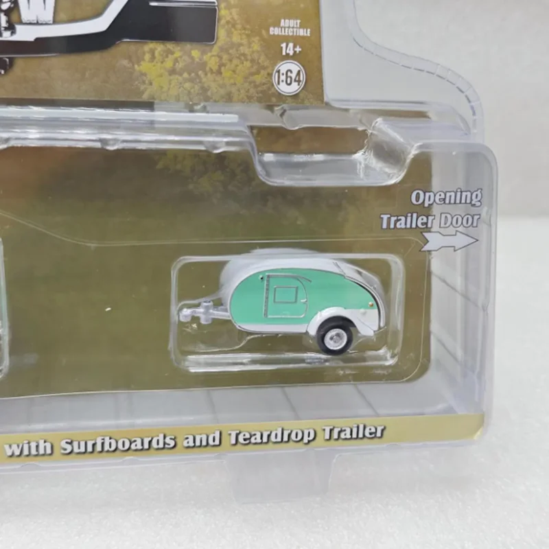 Greenlight 1:64 1971 T2 مع ألواح ركوب الأمواج وعربة خلفية من خليط معدني نموذج سيارة مجموعة ثابتة لعبة عطلة مزينة #3