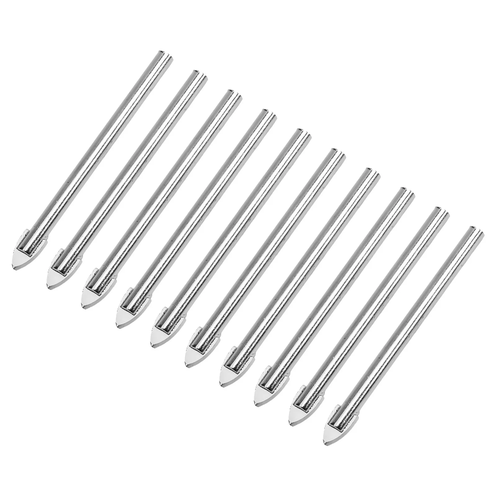 

10pcs 6mm Tip Glass Ceramic Tile Drill Bits Head Tungsten Carbide Drilling Bit Straight Rod Triangular Drill Bit Power Tools