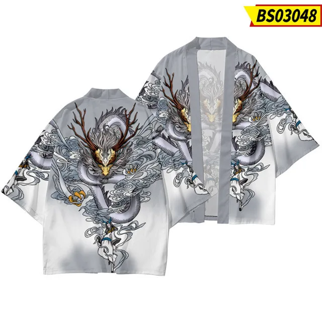3 tot 14 jaar Kids Kimono Japanse traditionele kostuum jongens meisjes Dragon Kimono Haori vest jas kinderen strandkleding mantel