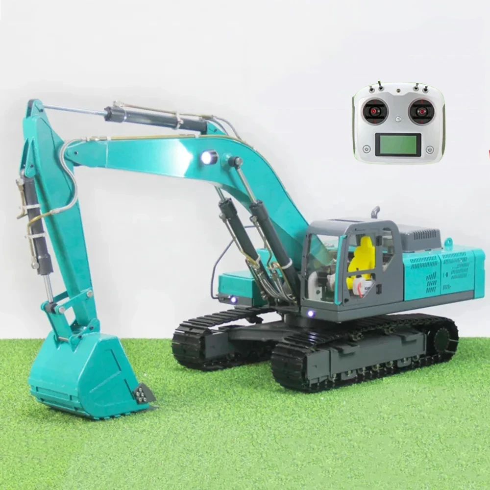 1/12 Hydraulic RC Excavator Metal Simulation Engineering Machinery with Lighting System Remote Control Car Excavator Model Toy