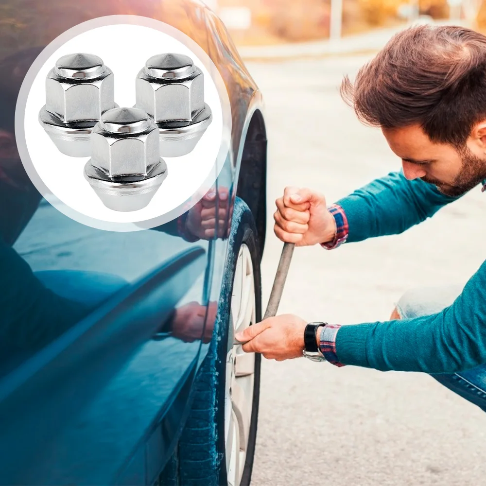 20/40Pc M12x1.5 Wheel Nuts For Ford Wheels Wheel Lug Nut Steel Bulge Acorn 60 Degree Taper Carbon Steel Plated Nuts Replacement