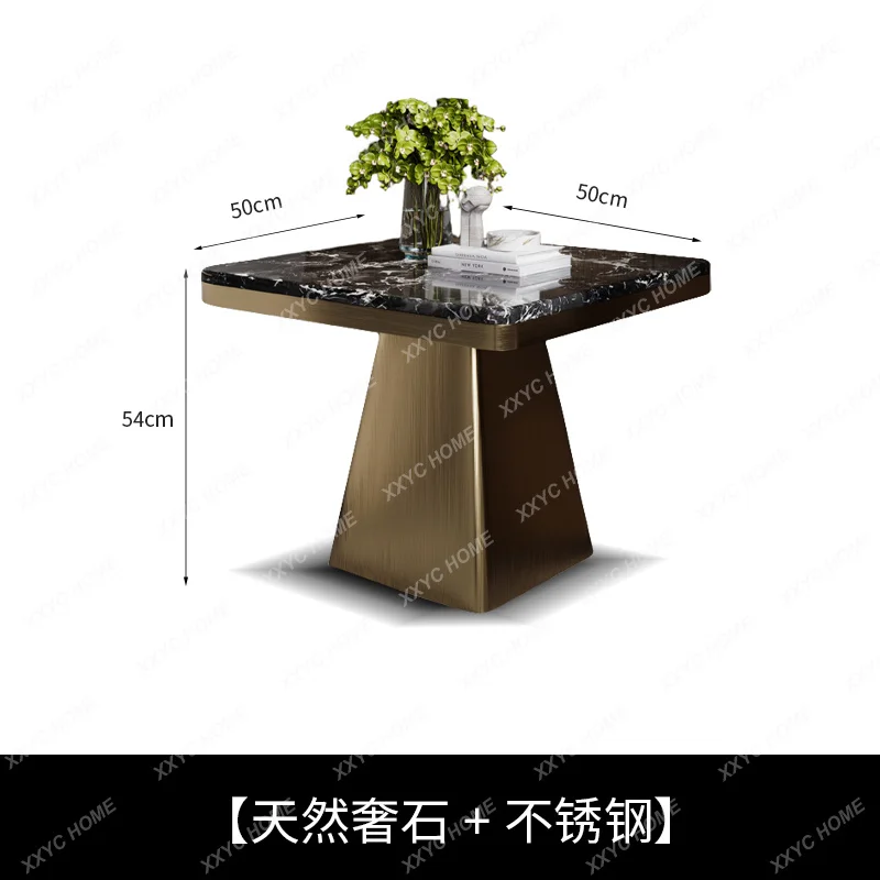 

Natural marble small table, sofa edge can be moved, light luxury, high-end sense, simple and modern