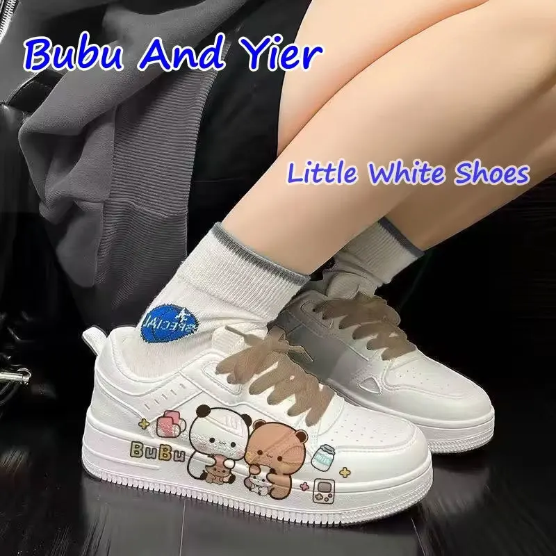 

Original Panda Bubu And Dudu Little White Shoes Cute Cartoon Panda Bear Bubu And Yier Skate Shoes Girl Boy Couple Shoes Gifts