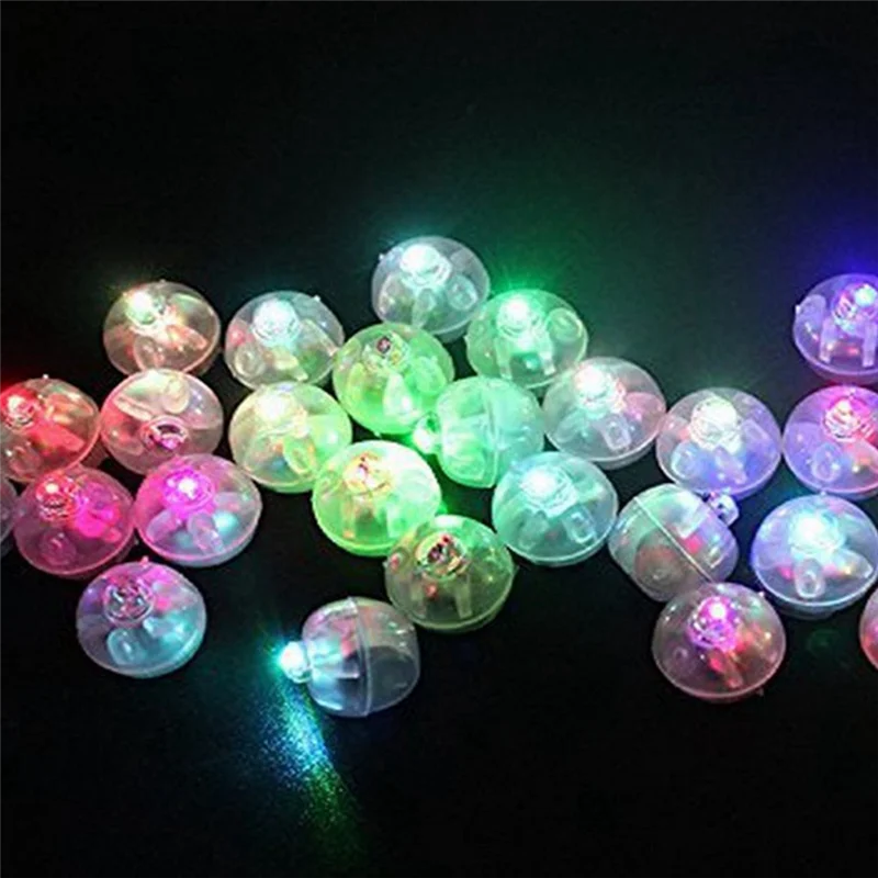 

LICE-50Pcs Mini Round Ball Ledballoon RGB Lights Valentine's Day Flash Lamps For Lantern Christmas Halloween Wedding Party