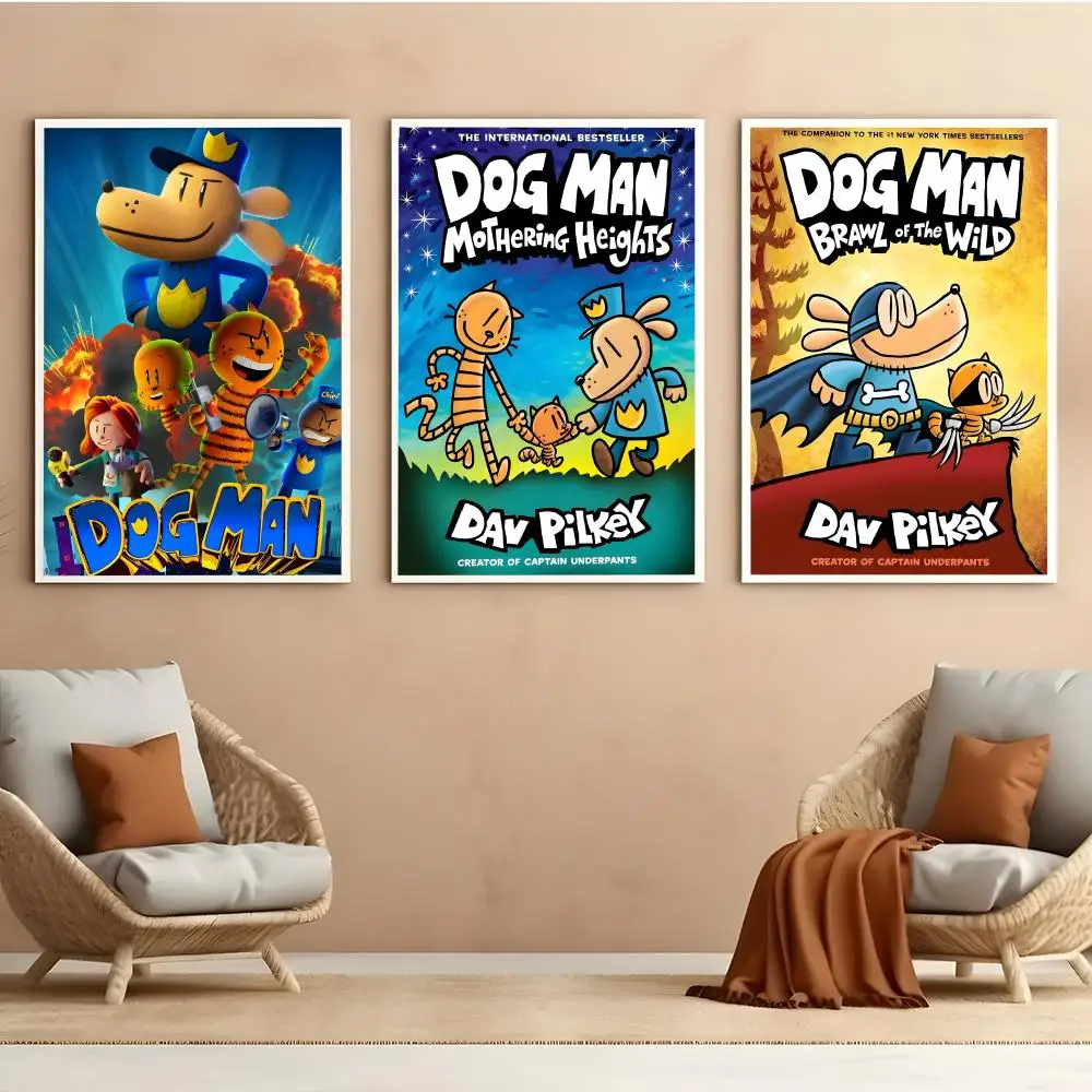 Comic Cartoon Dog Man Anime Poster HD Anime Hot Theme Singer/OST/Movie-Waterproof Self-Stick Home Decor