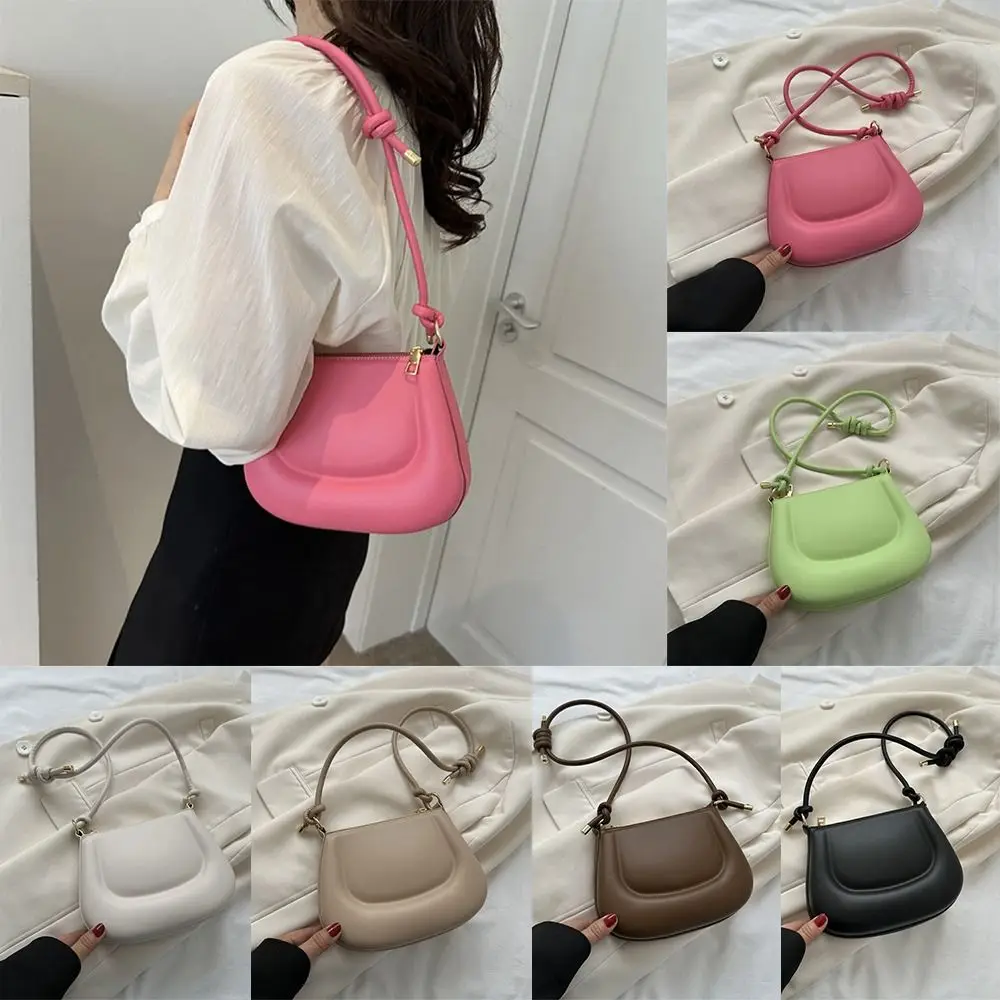 Candy Color Simple PU Underarm Bag Simple Simple Design Shoulder Bag Solid Color Handbag Crossbody Bag Portable All-match