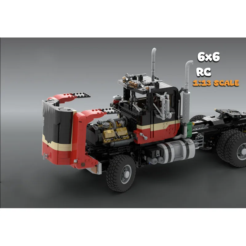 MOC-201524 Urban Retro New 6x6 Tractor Truck 1:13 Building Block Model 3204 Parts MOC Boys Children's Birthday Toy Gift