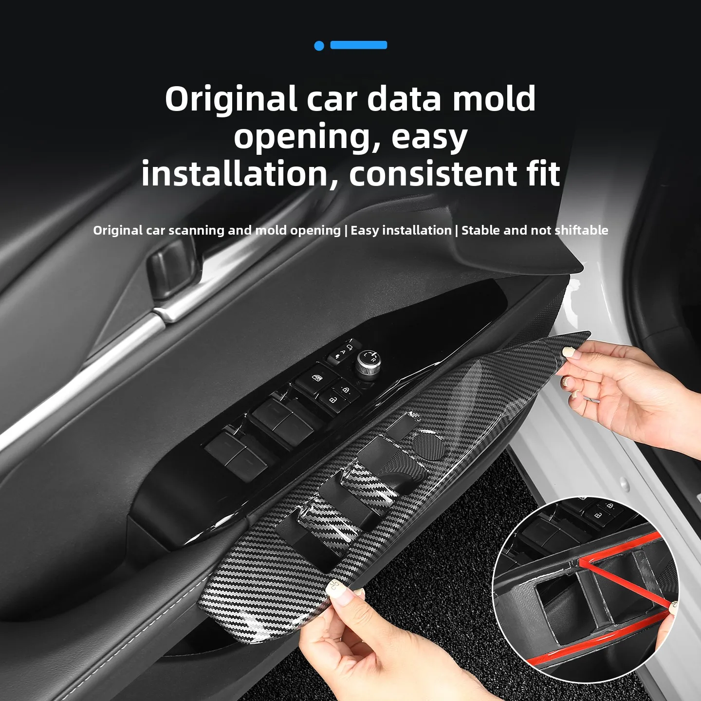 

For Toyota Camry 70 XV70 2018~2023 Hybrid Car Door Handle Armrest Switch Cover Kit Auto Window Control Switch Panels Accessories