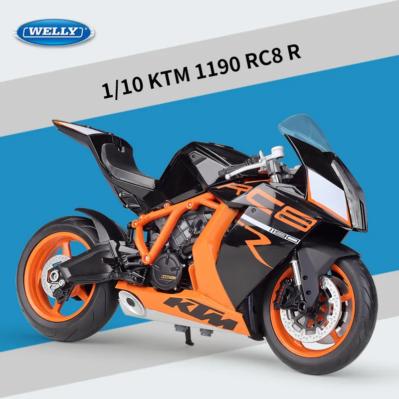WELLY 1/10 KTM 1190 RC8R KTM RC8 R Motorcycle Model Toy Vehicle Collection Autobike Shork-Absorber Off Road Autocycle Toys Car view 3