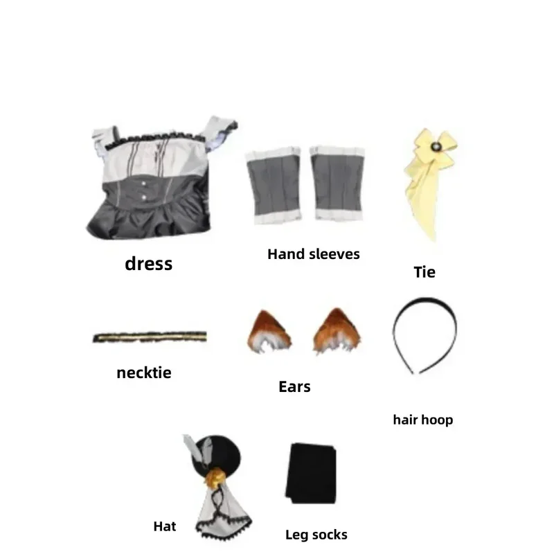 FC6Game Blue Archive Iochi Marī Cosplay Costume Wig Princess Dress Lolita Skirt Woman Cute Halloween Carnival Christmas Par@FC8！