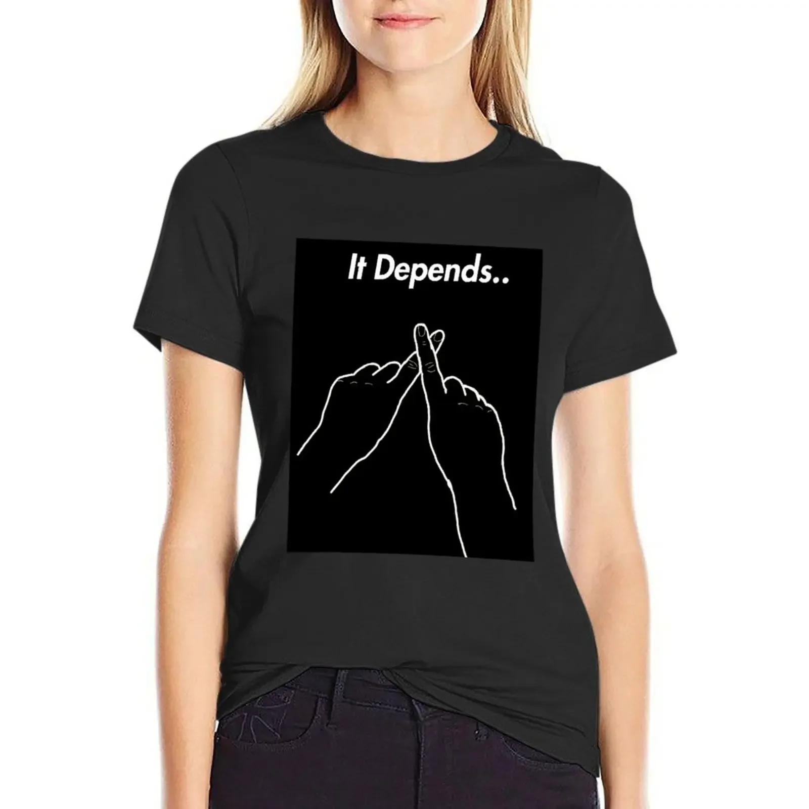 

It Depends T-Shirt animal prinfor animal print blacks lady clothes korean Women's clothes