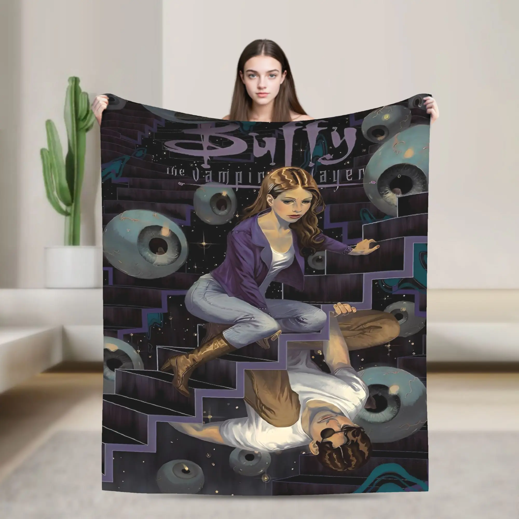 

Buffy the Vampires Slayers Plush Blanket Boy Girl Flannel Throw Blanket For Couch Chair Sofa Bed Warm Soft Quality Bedspread