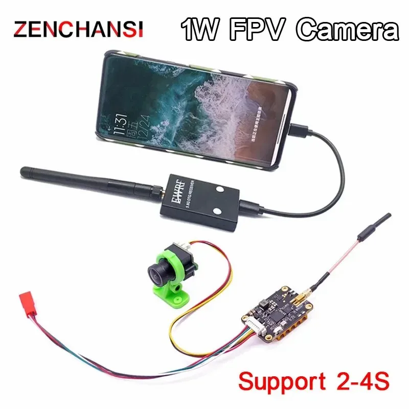 Ready to use New EWRF Receiver UVC Video Downlink OTG VR Android Phone+300mW/600mW/1000mW  Transmitter+CMOS1000TVL Camera for RC