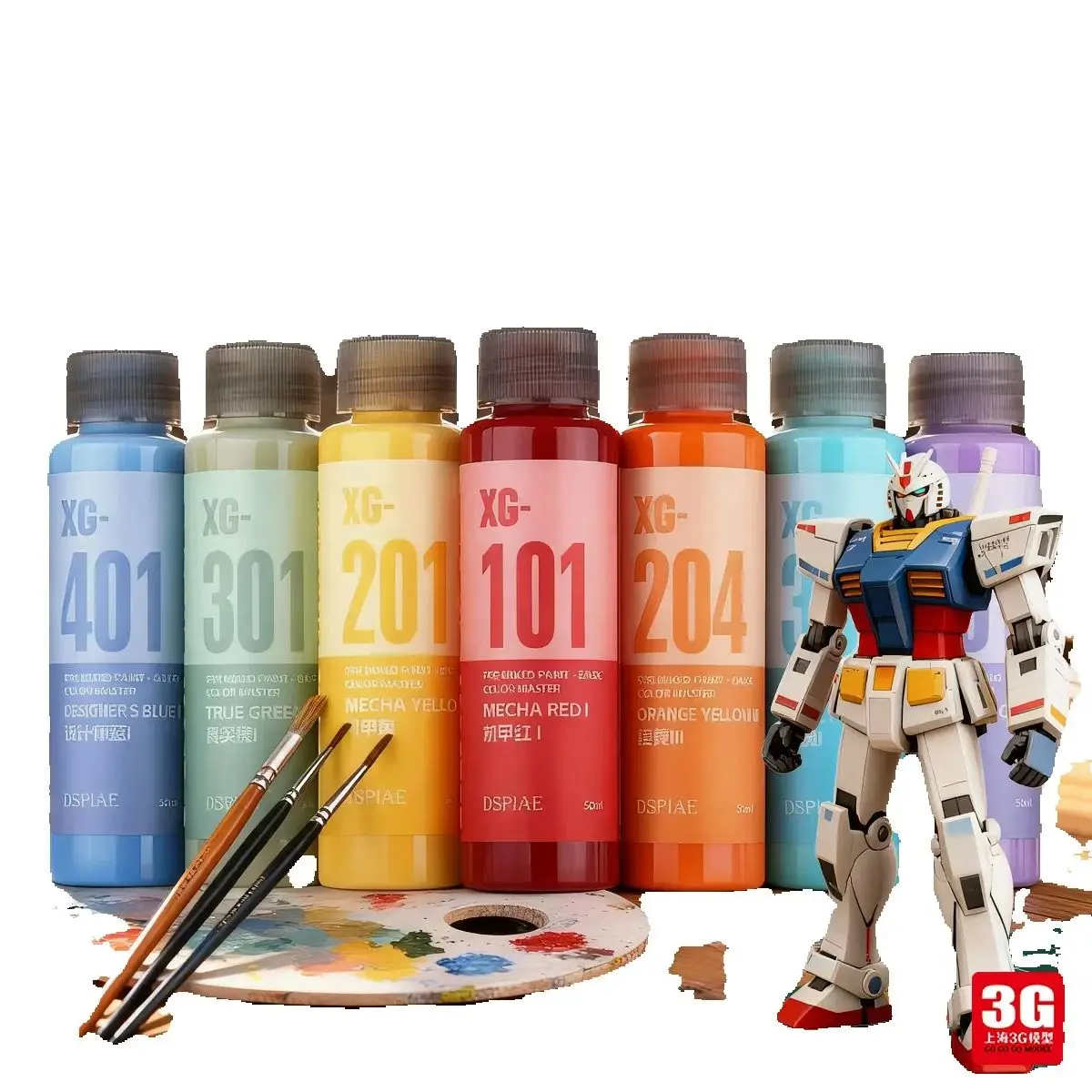 DSPIAE Water-Based XG Series 50ML Paints Paints for Model Coloring Tools Hobby DIY for GD Gasic Colors