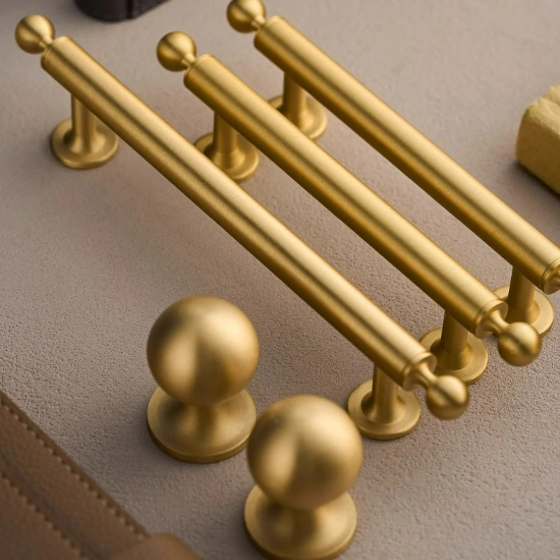 

Brass Cabinet Door Handle, Modern Minimalist Wardrobe Drawer Cabinet, Gold French High-end Luxury Cabinet, Pure Copper Handle