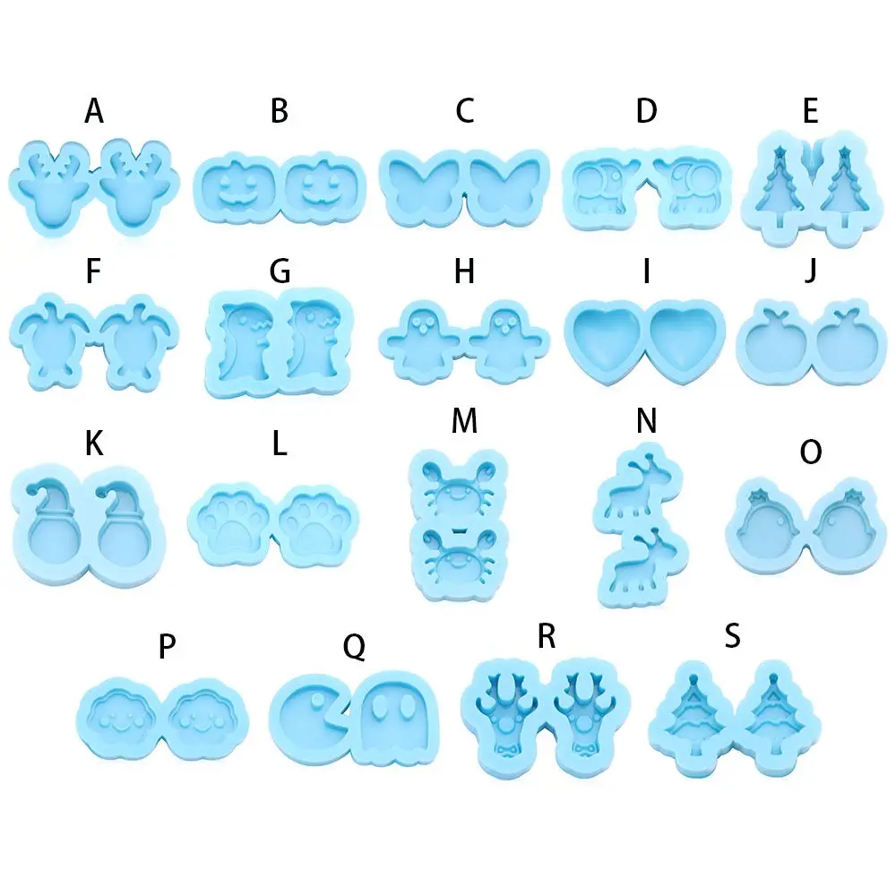 DIY Earrings Resin Mold Merry Christmas Ear Studs Molds UV Epoxy Resin Silicone Mould Handmade Jewelry Making Tools Resin Crafts