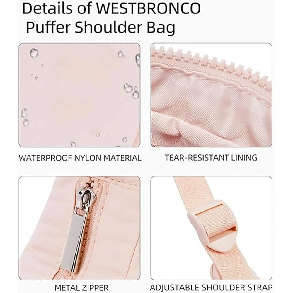 Hot Nylon Handbag Large Capacity with Adjustable Strap Underarm Bag Quilted Waterproof Puffer Shoulder Bag Woman Girl