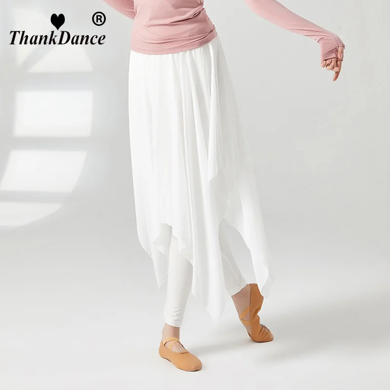 Buik Latin Dans Broek Rok Volwassen Vrouwen Ballet Dans Rok Klassieke Swing Rok Moderne Dans Broek Chiffon Training Kleding