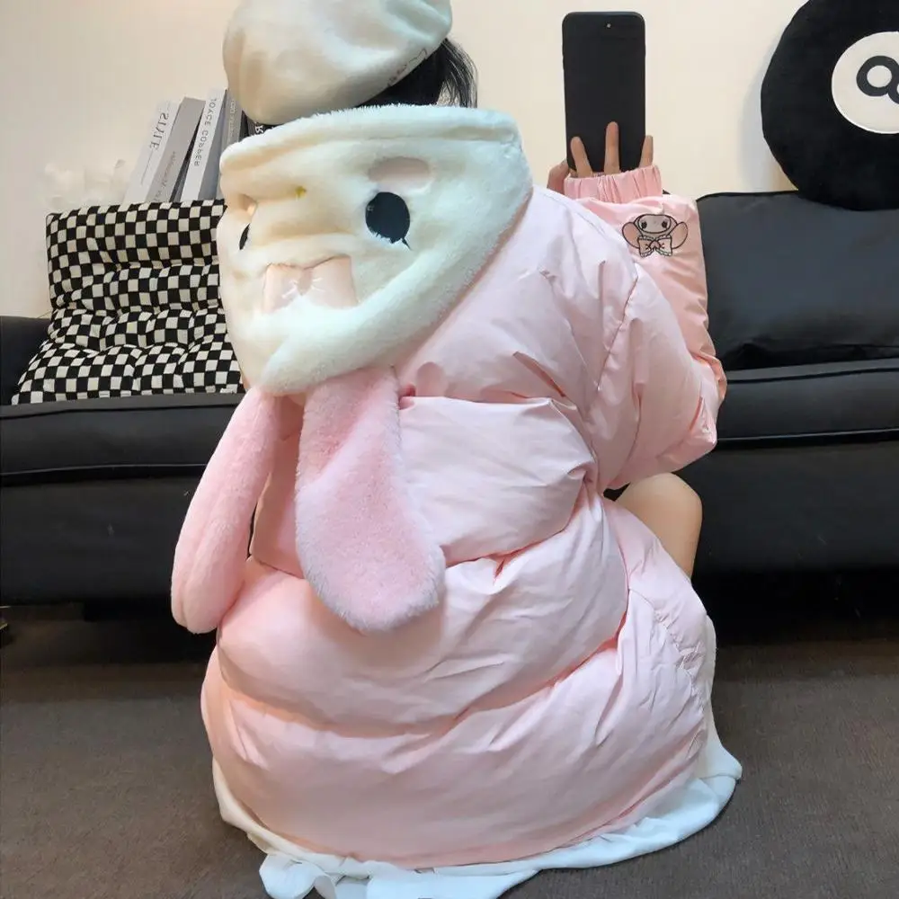Carino Pompompurin Anime Piumino invernale Cappotto Cartoon My Melody Addensare vestiti di cotone Giacca con cappuccio Allentato caldo dolce ragazza Top